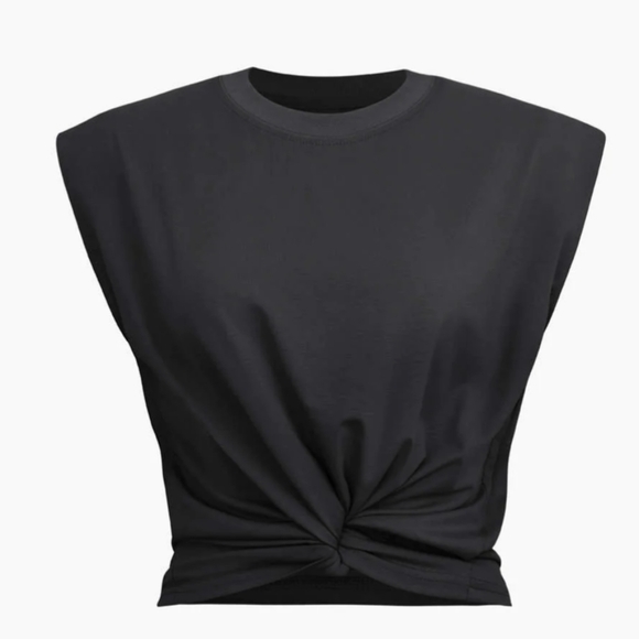 NWT 🌟 Black Micas Sleeveless T-shirt Top Size Medium - Picture 1 of 6